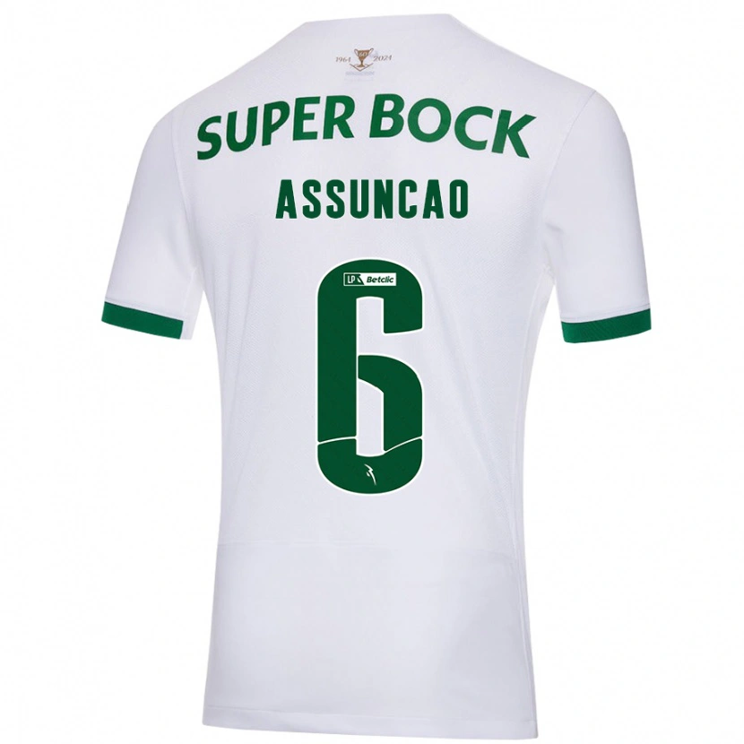 Danxen Donna Maglia João Assunção #6 Bianco Verde Kit Gara Away 2024/25 Maglietta