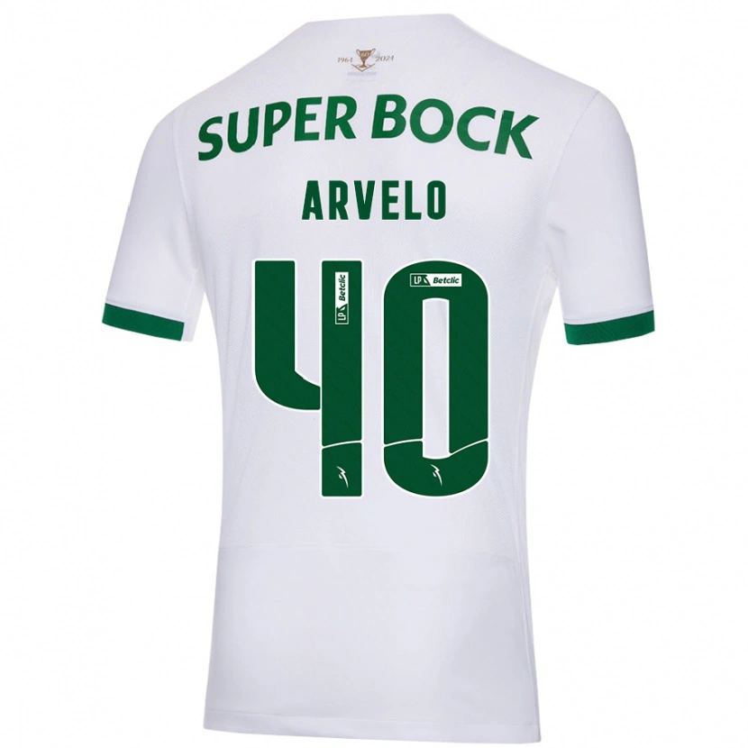 Danxen Donna Maglia Adam Arvelo #40 Bianco Verde Kit Gara Away 2024/25 Maglietta