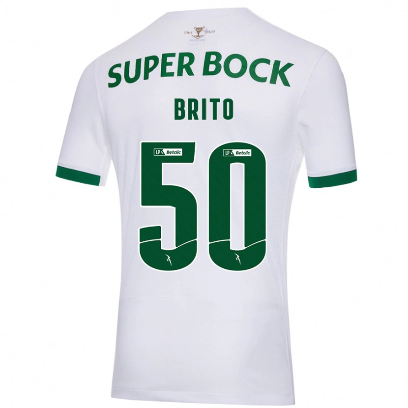 Danxen Donna Maglia Alexandre Brito #50 Bianco Verde Kit Gara Away 2024/25 Maglietta