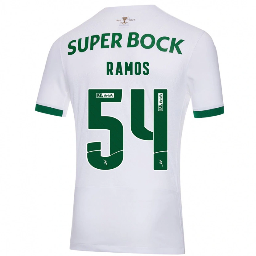 Danxen Donna Maglia Bruno Ramos #54 Bianco Verde Kit Gara Away 2024/25 Maglietta