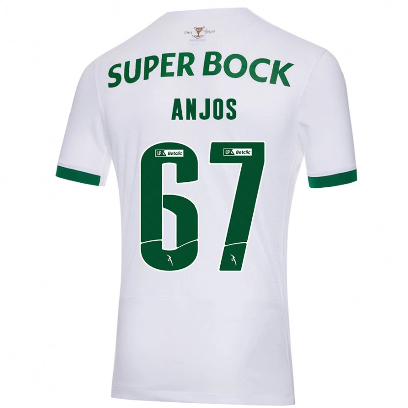 Danxen Donna Maglia Lucas Anjos #67 Bianco Verde Kit Gara Away 2024/25 Maglietta