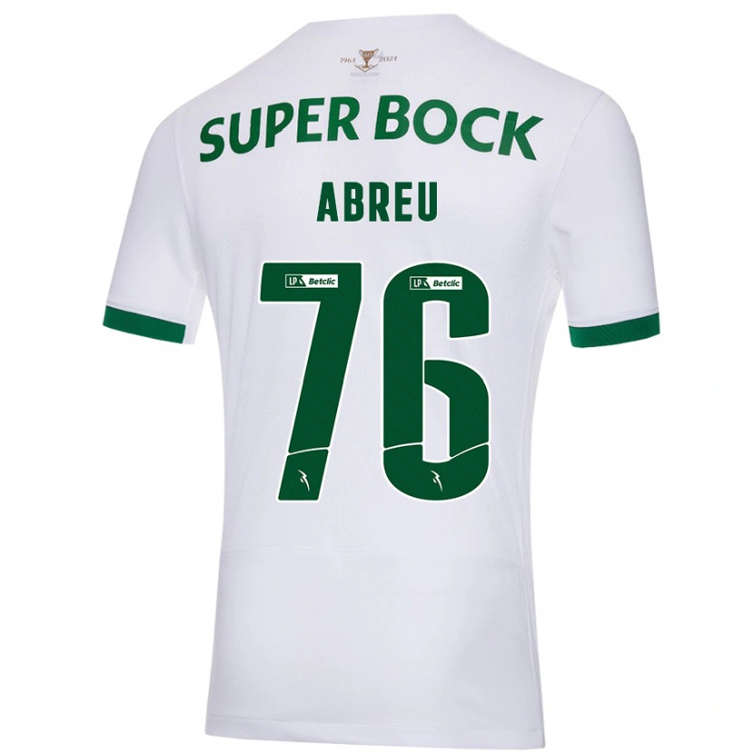 Danxen Donna Maglia Diogo Abreu #76 Bianco Verde Kit Gara Away 2024/25 Maglietta