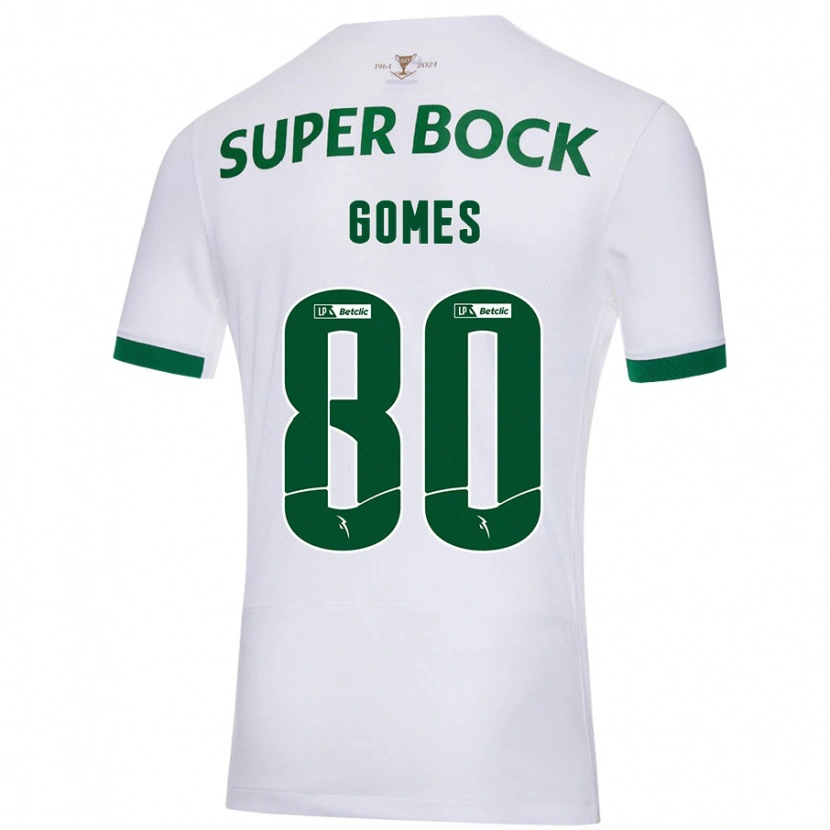 Danxen Donna Maglia Luís Gomes #80 Bianco Verde Kit Gara Away 2024/25 Maglietta