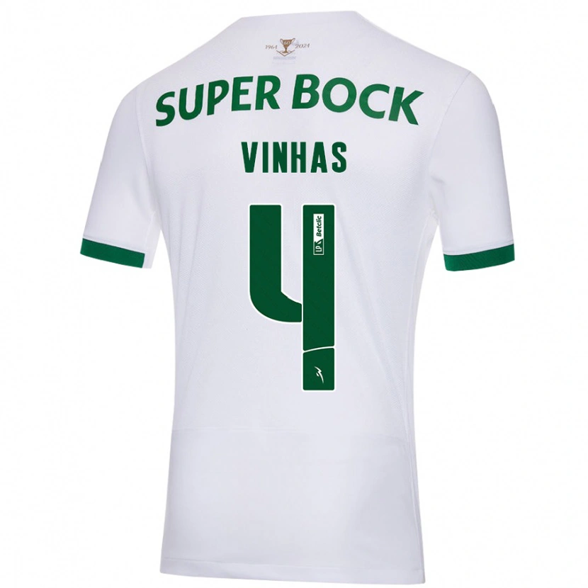 Danxen Donna Maglia Gabriela Vinhas #4 Bianco Verde Kit Gara Away 2024/25 Maglietta