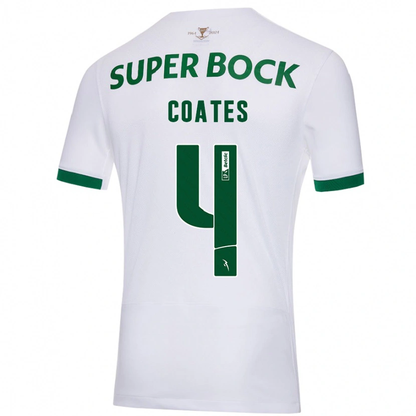 Danxen Donna Maglia Sebastián Coates #4 Bianco Verde Kit Gara Away 2024/25 Maglietta