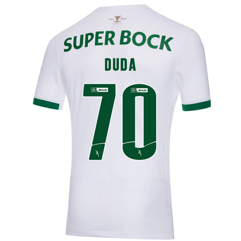 Danxen Donna Maglia Dudá #70 Bianco Verde Kit Gara Away 2024/25 Maglietta