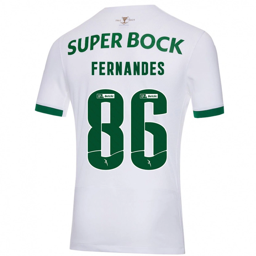 Danxen Donna Maglia Emanuel Fernandes #86 Bianco Verde Kit Gara Away 2024/25 Maglietta