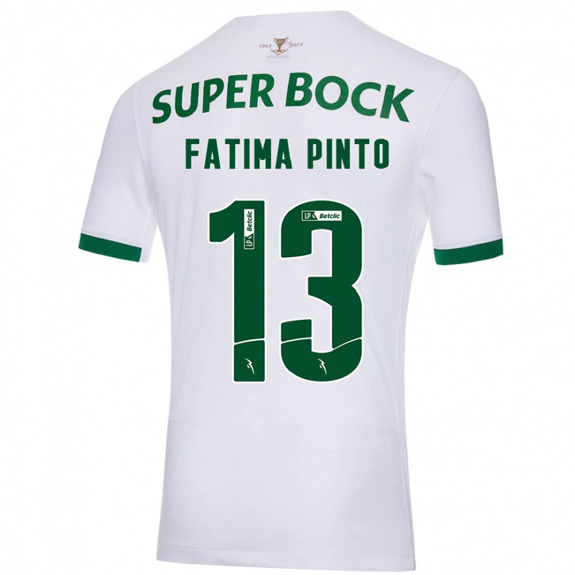 Danxen Donna Maglia Fátima Alexandra Figueira Pinto #13 Bianco Verde Kit Gara Away 2024/25 Maglietta