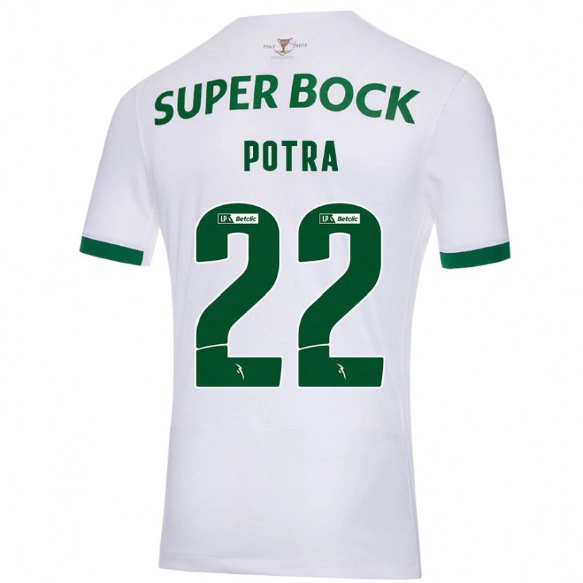 Danxen Donna Maglia Catarina Sofia Branco Potra #22 Bianco Verde Kit Gara Away 2024/25 Maglietta