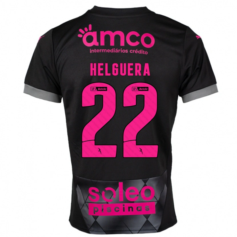 Danxen Donna Maglia Thiago Helguera #22 Nero Rosa Kit Gara Away 2024/25 Maglietta