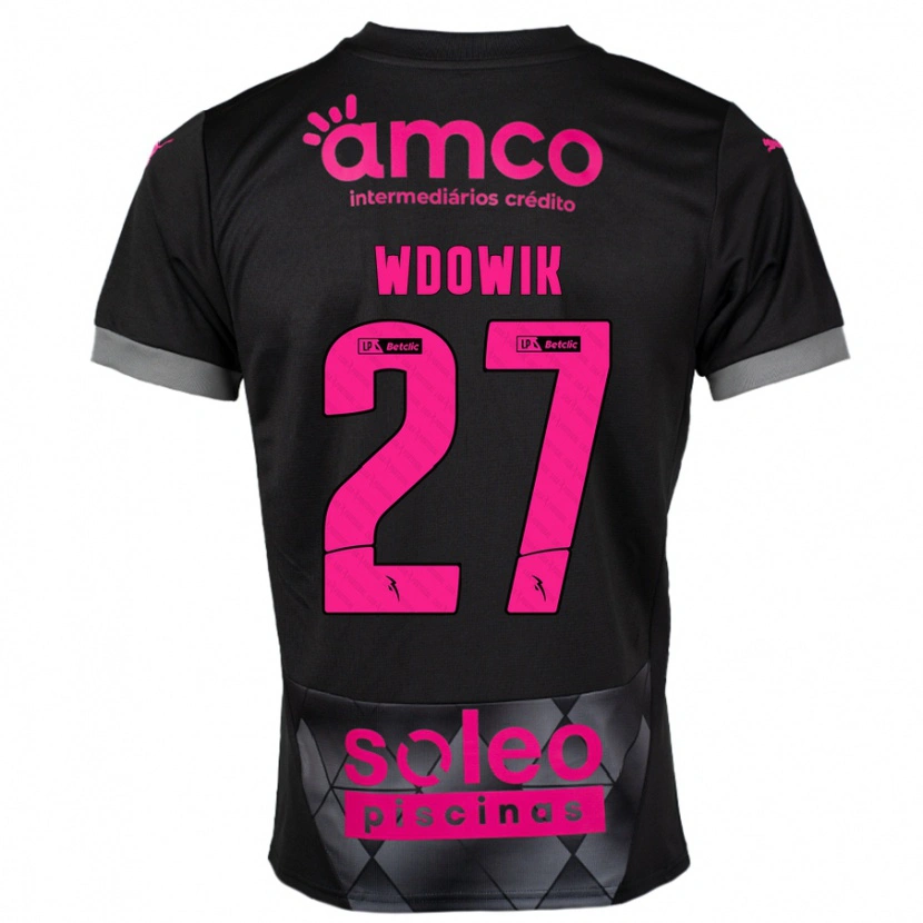 Danxen Donna Maglia Bartlomiej Wdowik #27 Nero Rosa Kit Gara Away 2024/25 Maglietta