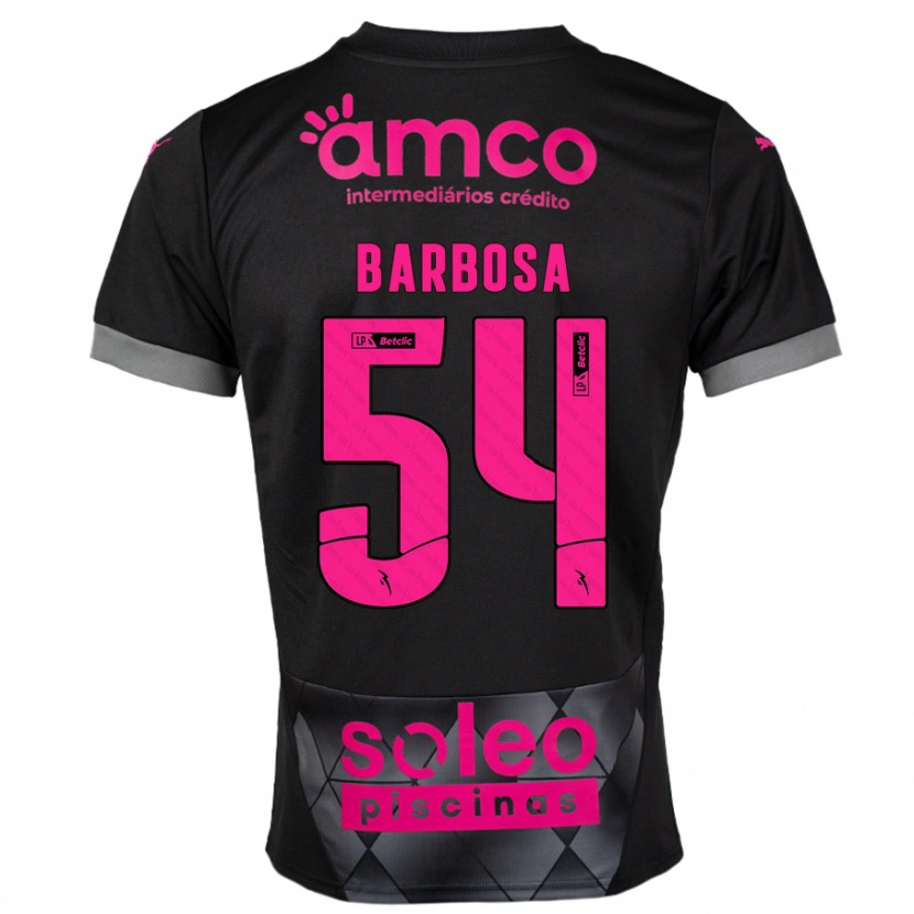 Danxen Donna Maglia Guilherme Barbosa #54 Nero Rosa Kit Gara Away 2024/25 Maglietta