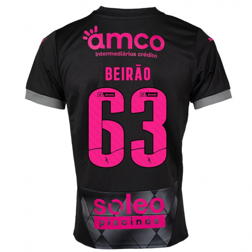 Danxen Donna Maglia Rodrigo Beirão #63 Nero Rosa Kit Gara Away 2024/25 Maglietta