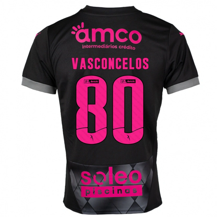 Danxen Donna Maglia Vasconcelos #80 Nero Rosa Kit Gara Away 2024/25 Maglietta