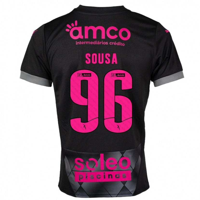 Danxen Donna Maglia Afonso Sousa #96 Nero Rosa Kit Gara Away 2024/25 Maglietta
