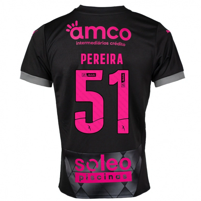 Danxen Donna Maglia Evy Pereira #51 Nero Rosa Kit Gara Away 2024/25 Maglietta