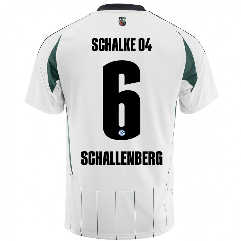 Danxen Donna Maglia Ron Schallenberg #6 Bianco Verde Kit Gara Away 2024/25 Maglietta