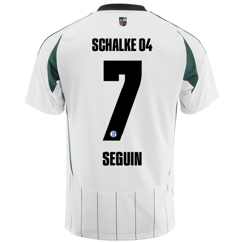 Danxen Donna Maglia Paul Seguin #7 Bianco Verde Kit Gara Away 2024/25 Maglietta