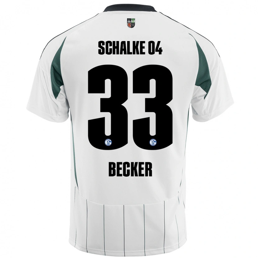 Danxen Donna Maglia Vitalie Becker #33 Bianco Verde Kit Gara Away 2024/25 Maglietta