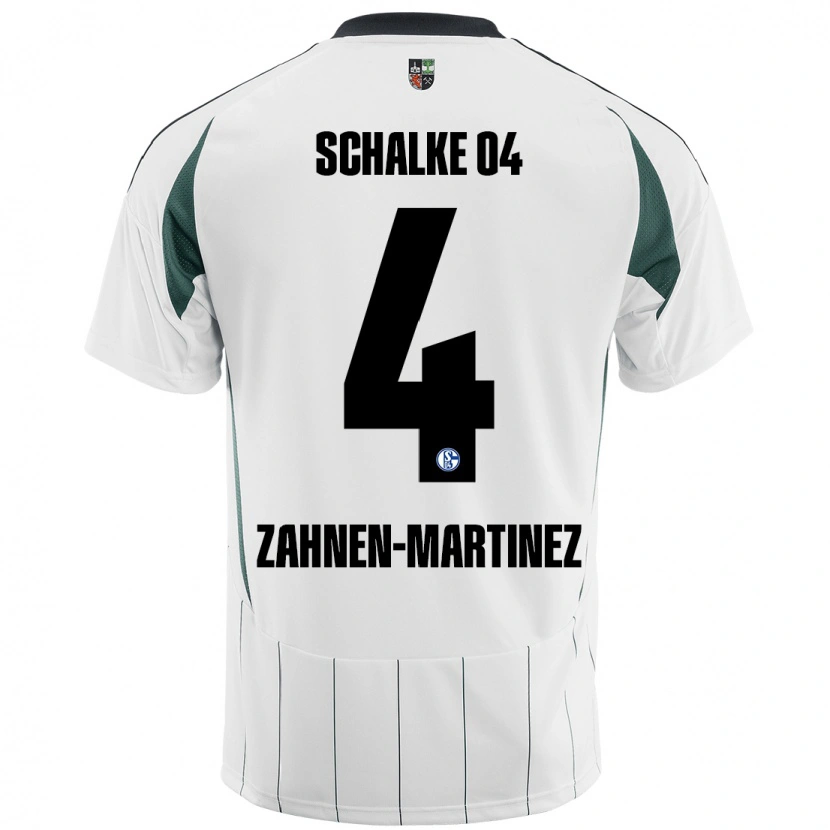 Danxen Donna Maglia Pablo Zahnen-Martinez #4 Bianco Verde Kit Gara Away 2024/25 Maglietta