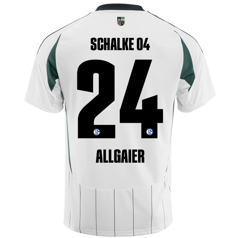 Danxen Donna Maglia Felix Allgaier #24 Bianco Verde Kit Gara Away 2024/25 Maglietta