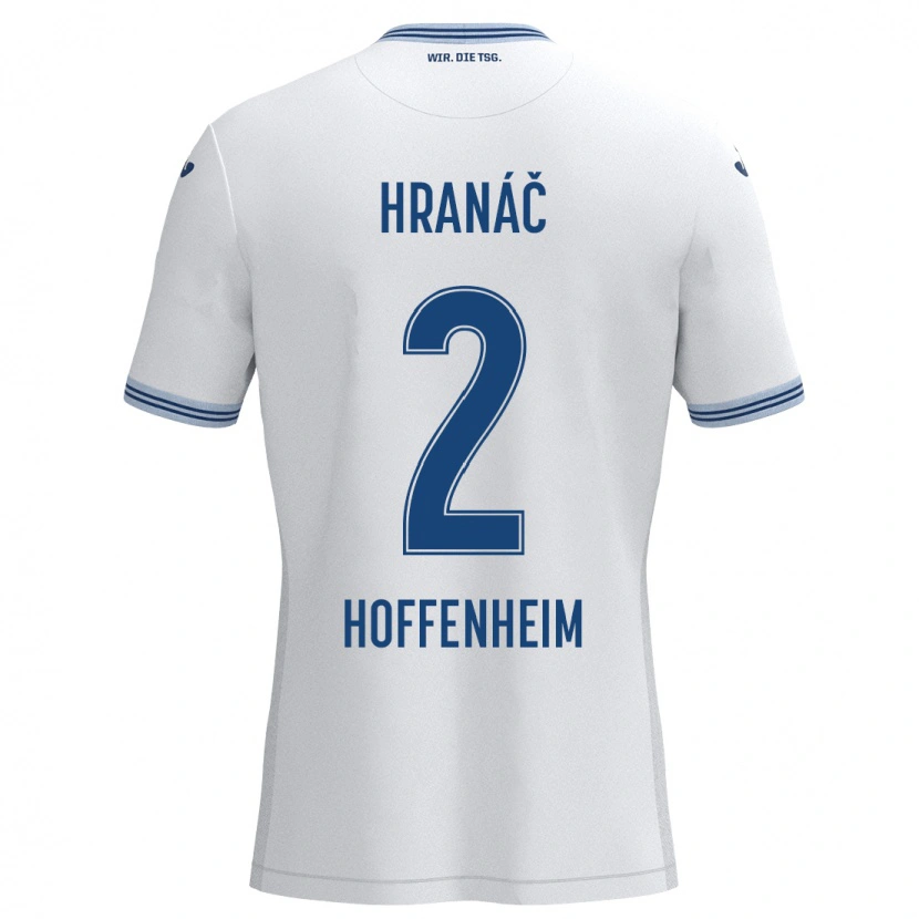 Danxen Donna Maglia Robin Hranac #2 Bianco Blu Kit Gara Away 2024/25 Maglietta