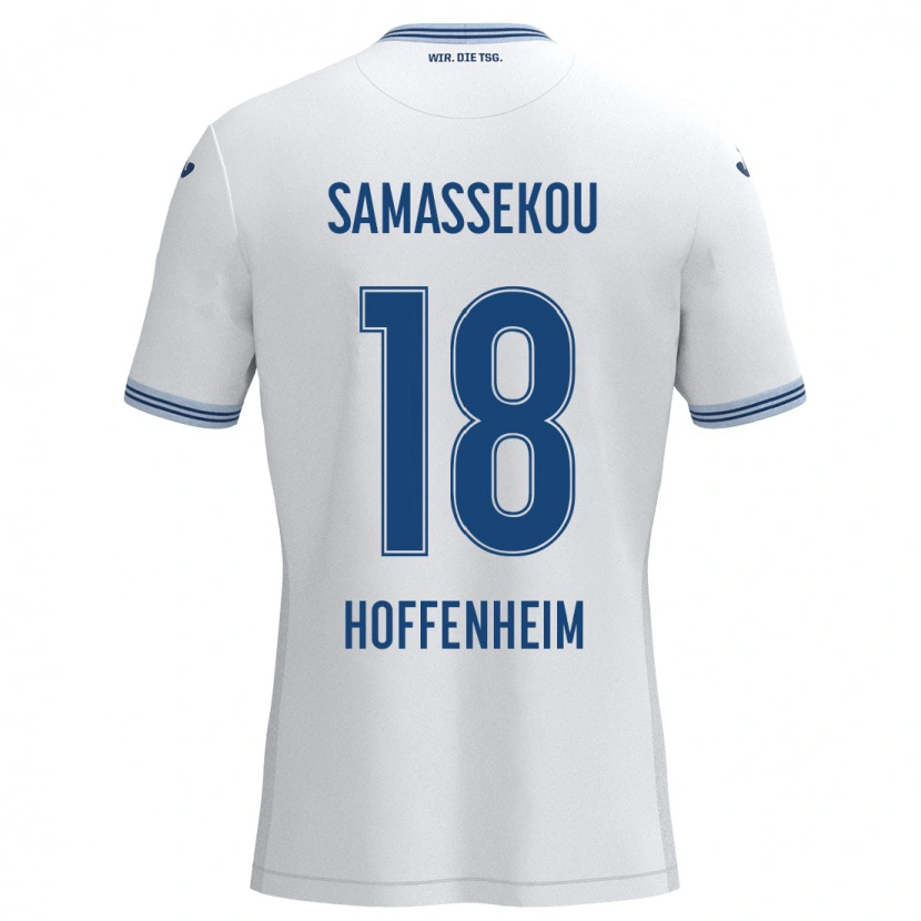 Danxen Donna Maglia Diadié Samassékou #18 Bianco Blu Kit Gara Away 2024/25 Maglietta