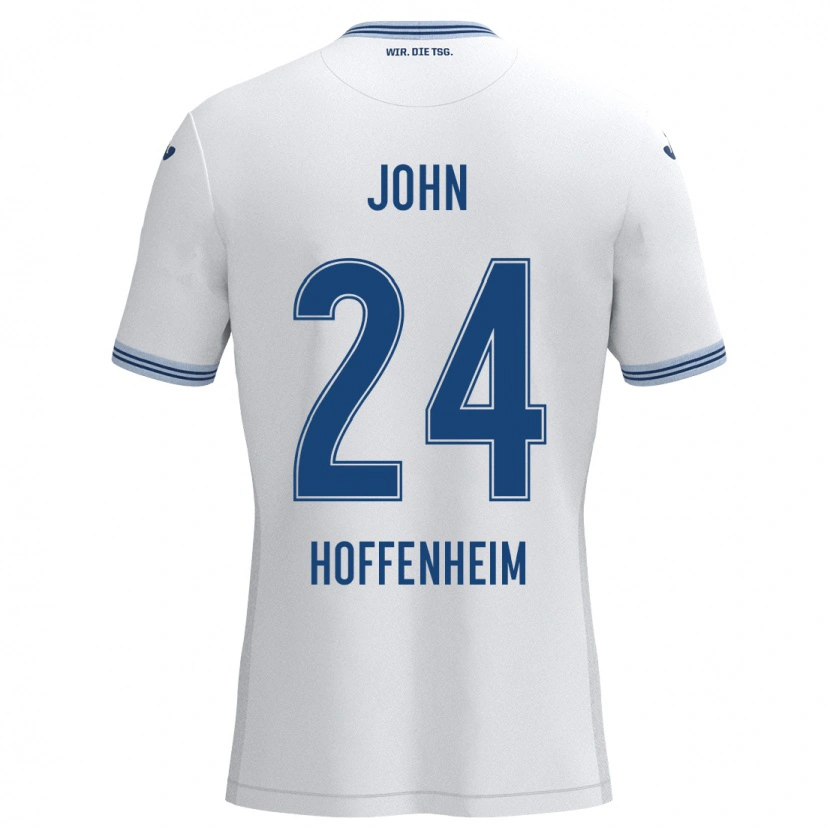 Danxen Donna Maglia Marco John #24 Bianco Blu Kit Gara Away 2024/25 Maglietta