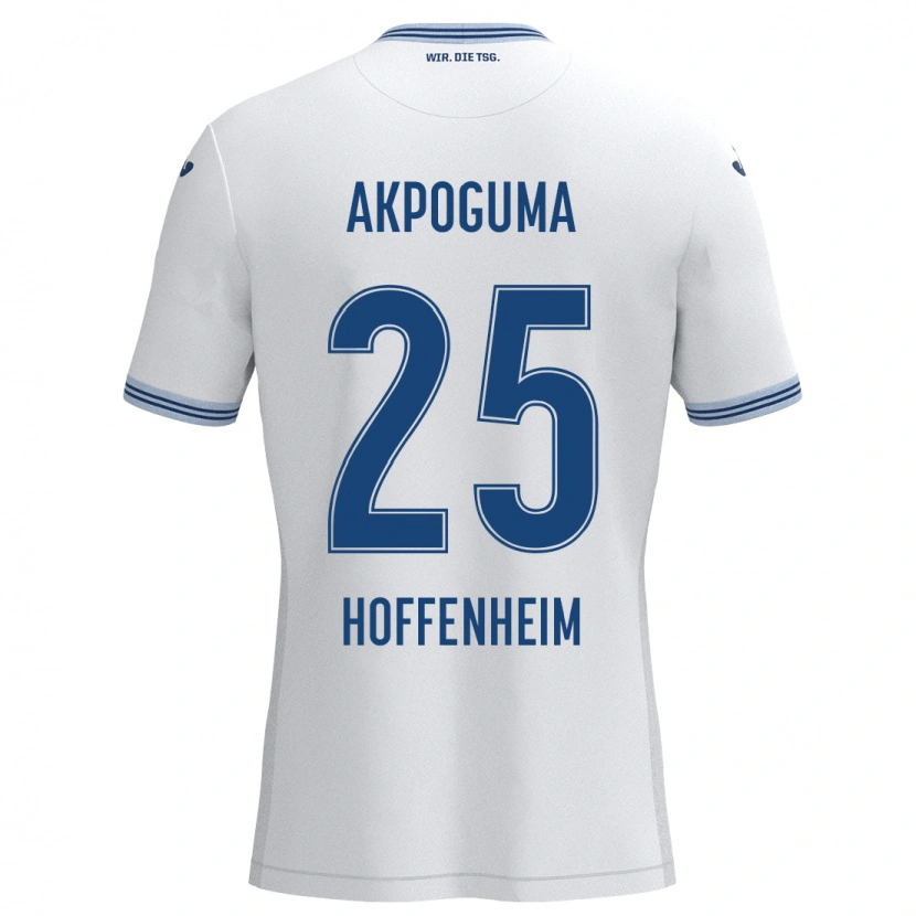 Danxen Donna Maglia Kevin Akpoguma #25 Bianco Blu Kit Gara Away 2024/25 Maglietta