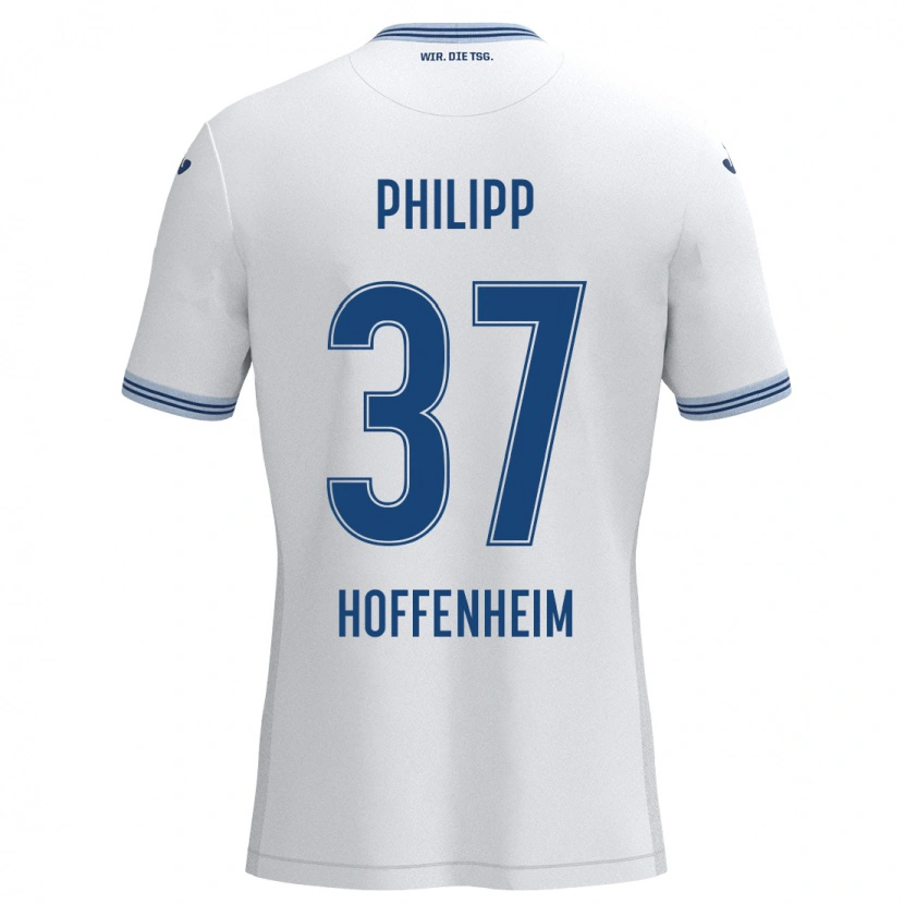 Danxen Donna Maglia Luca Philipp #37 Bianco Blu Kit Gara Away 2024/25 Maglietta