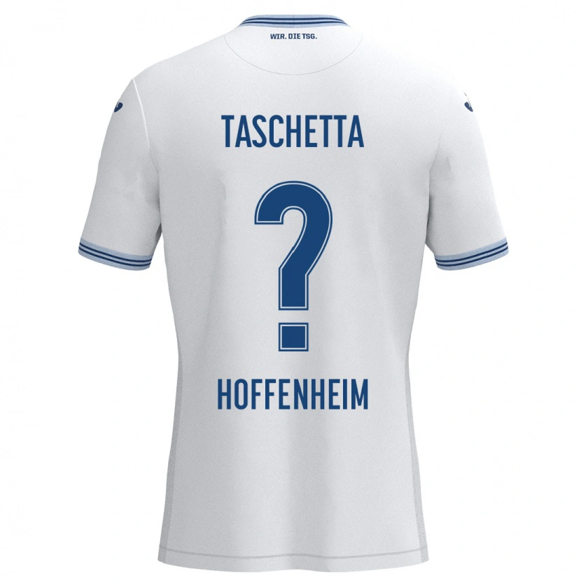 Danxen Donna Maglia Vincenzo Taschetta #0 Bianco Blu Kit Gara Away 2024/25 Maglietta