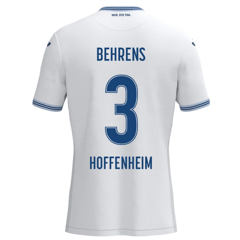 Danxen Donna Maglia Hennes Behrens #3 Bianco Blu Kit Gara Away 2024/25 Maglietta