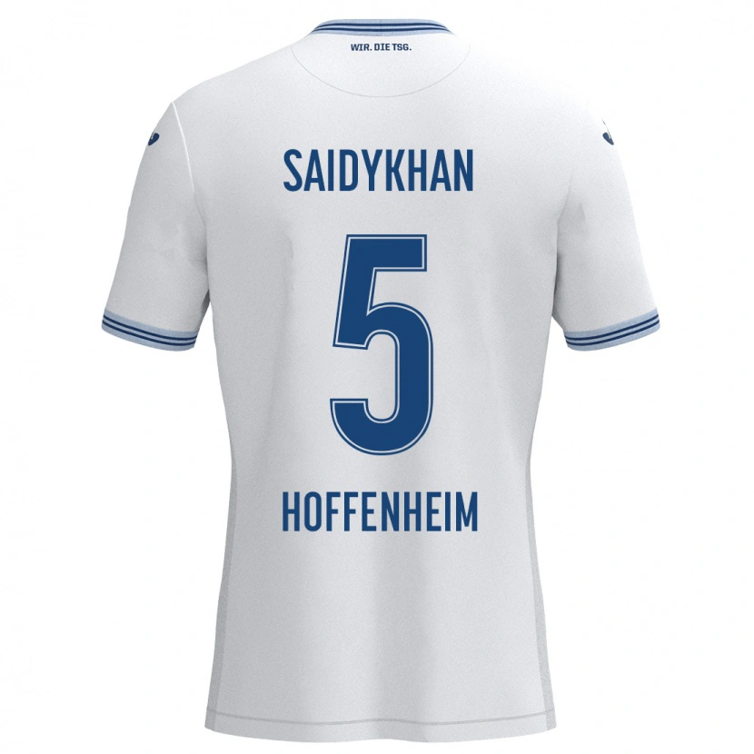 Danxen Donna Maglia Ibrahim Saidykhan #5 Bianco Blu Kit Gara Away 2024/25 Maglietta