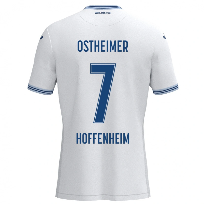 Danxen Donna Maglia Nevio Ostheimer #7 Bianco Blu Kit Gara Away 2024/25 Maglietta