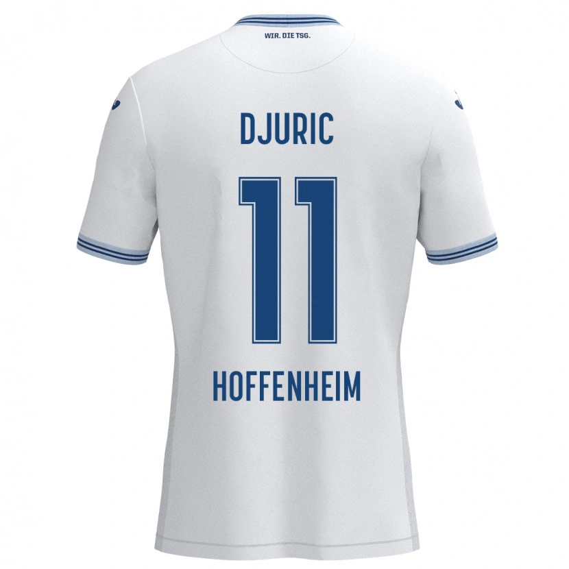 Danxen Donna Maglia Luka Djuric #11 Bianco Blu Kit Gara Away 2024/25 Maglietta