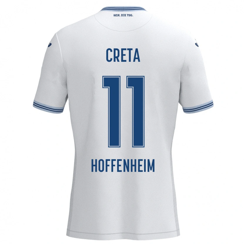 Danxen Donna Maglia David Creța #11 Bianco Blu Kit Gara Away 2024/25 Maglietta