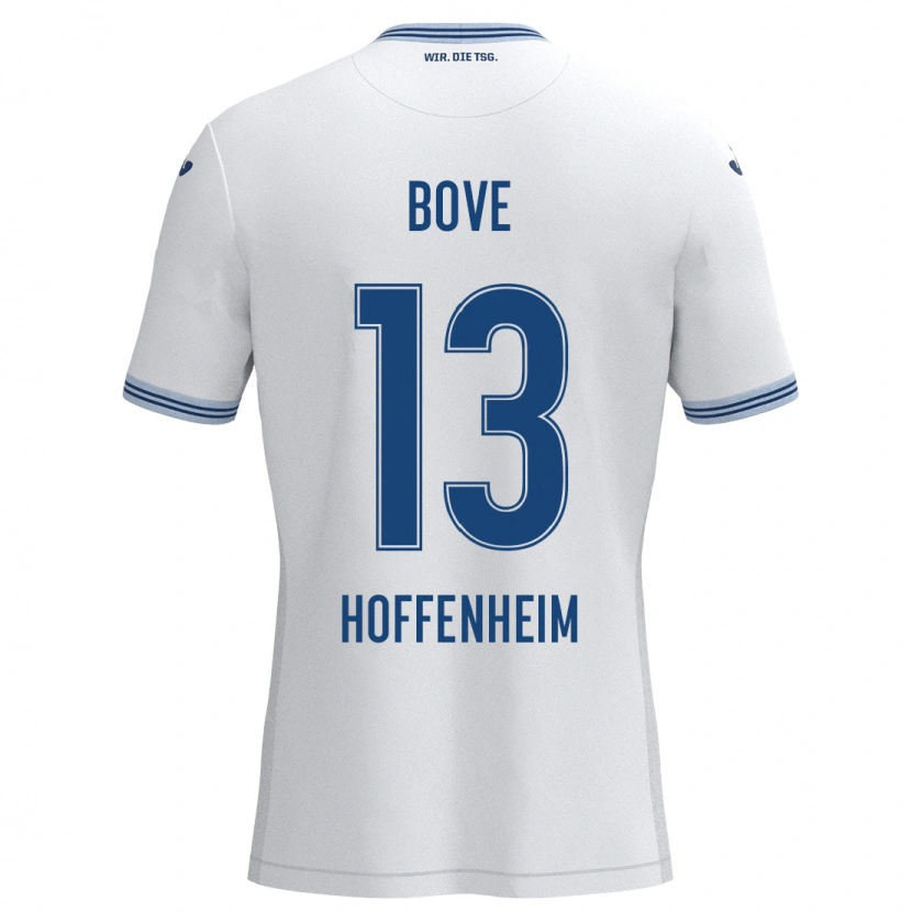 Danxen Donna Maglia Nevio Bove #13 Bianco Blu Kit Gara Away 2024/25 Maglietta