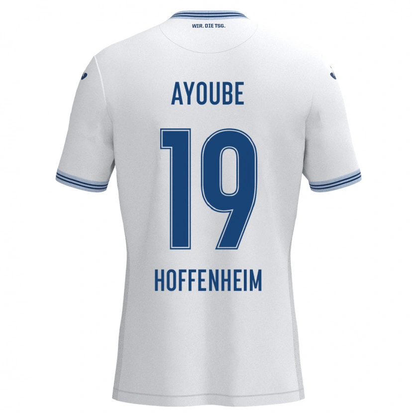 Danxen Donna Maglia Ayoube Amaimouni-Echghouyab #19 Bianco Blu Kit Gara Away 2024/25 Maglietta