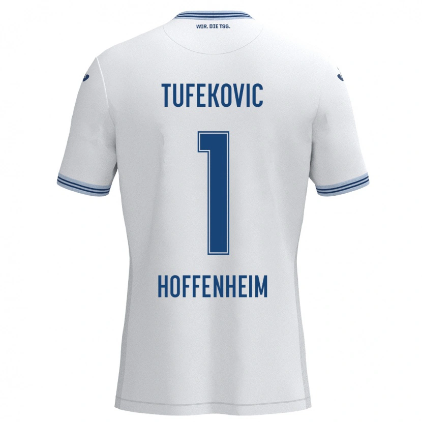 Danxen Donna Maglia Martina Tufekovic #1 Bianco Blu Kit Gara Away 2024/25 Maglietta