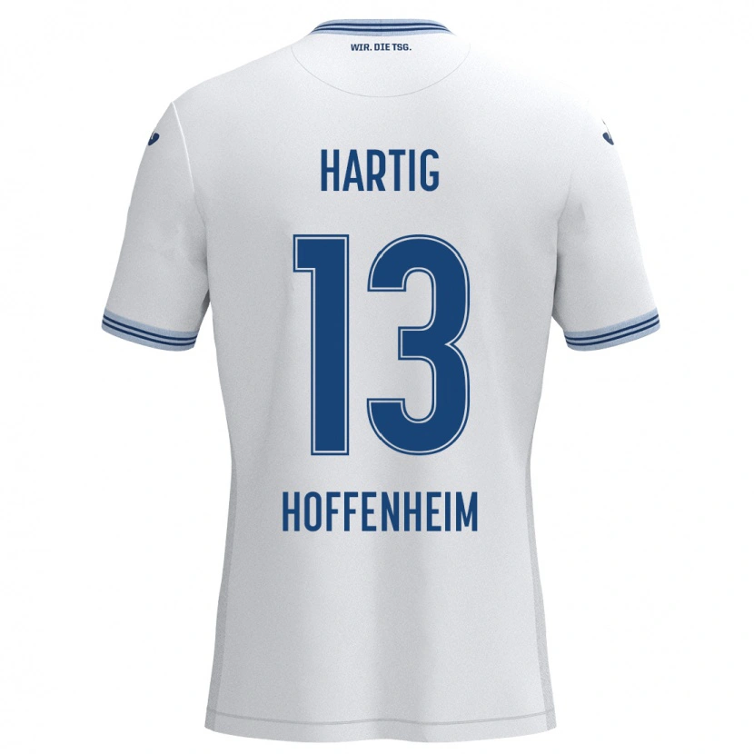 Danxen Donna Maglia Isabella Hartig #13 Bianco Blu Kit Gara Away 2024/25 Maglietta