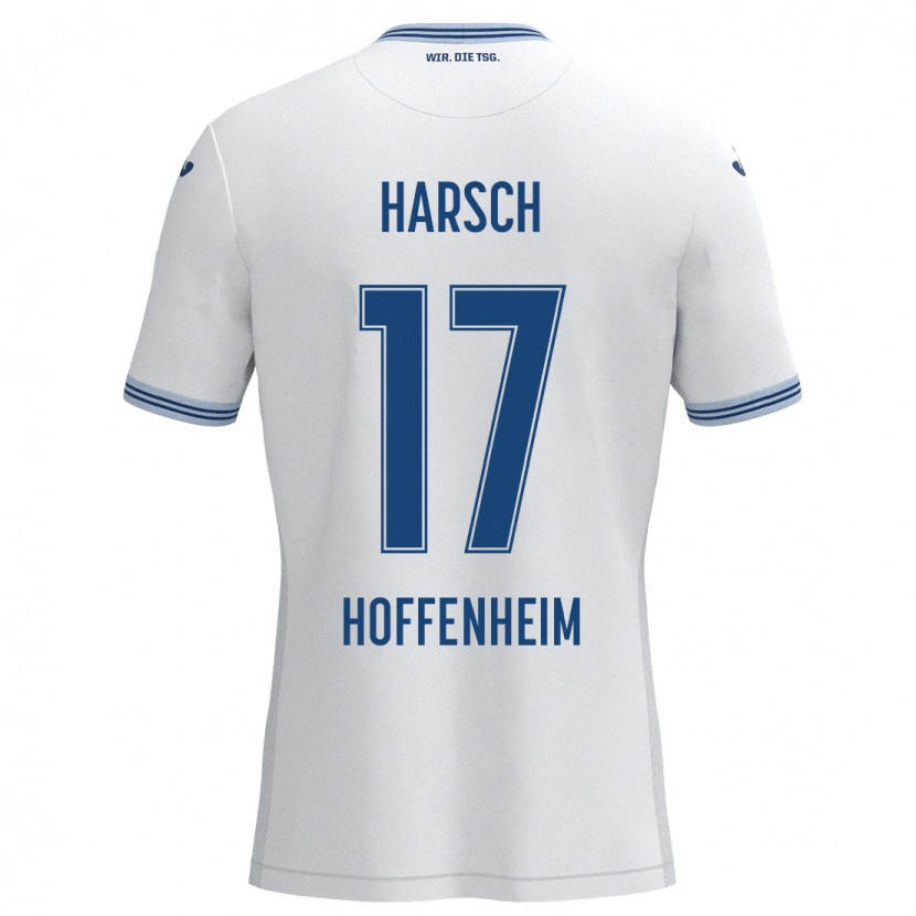 Danxen Donna Maglia Franziska Harsch #17 Bianco Blu Kit Gara Away 2024/25 Maglietta