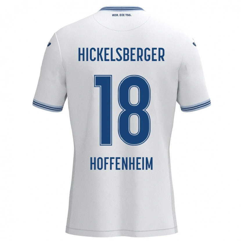 Danxen Donna Maglia Julia Hickelsberger #18 Bianco Blu Kit Gara Away 2024/25 Maglietta