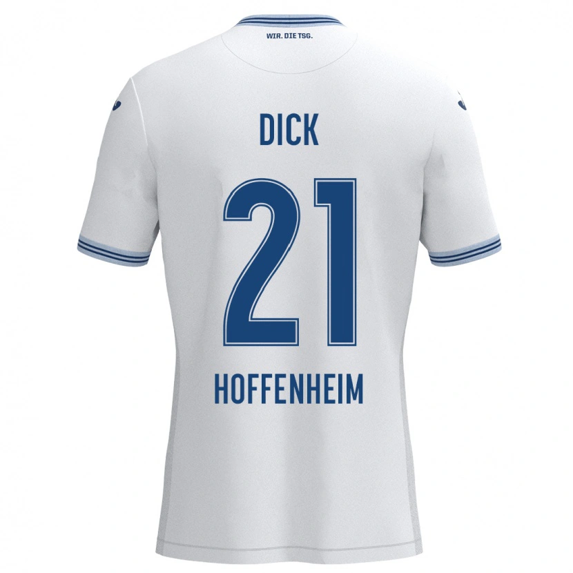 Danxen Donna Maglia Laura Dick #21 Bianco Blu Kit Gara Away 2024/25 Maglietta