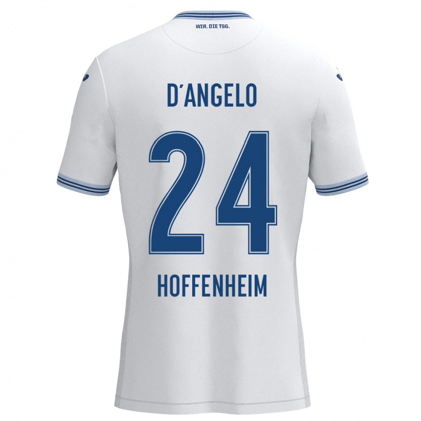 Danxen Donna Maglia Chiara D'angelo #24 Bianco Blu Kit Gara Away 2024/25 Maglietta