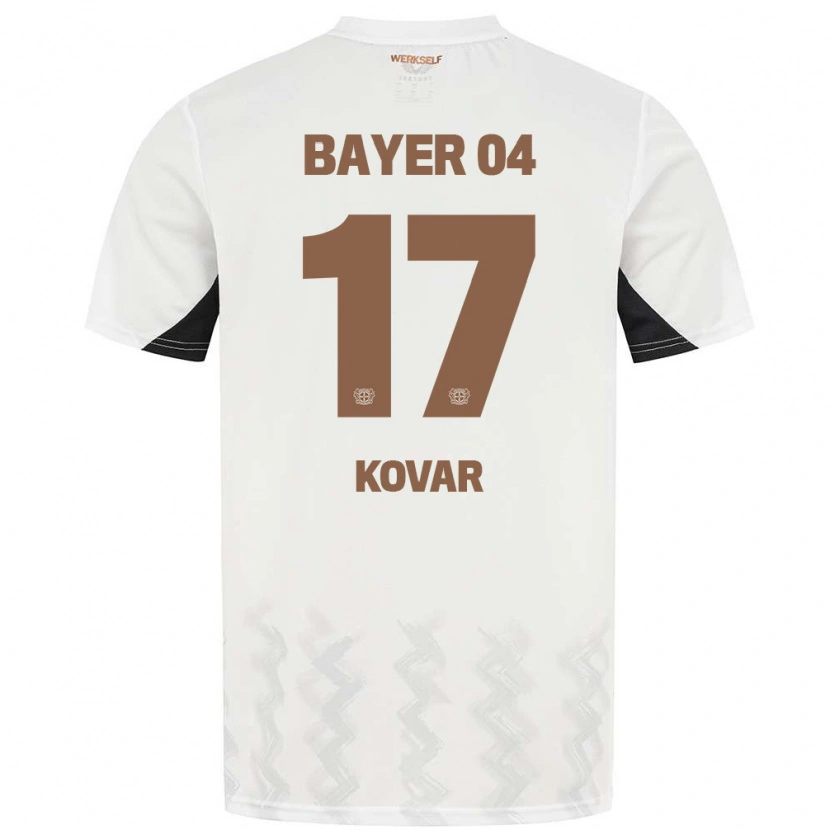 Danxen Donna Maglia Matej Kovar #17 Bianco Nero Kit Gara Away 2024/25 Maglietta