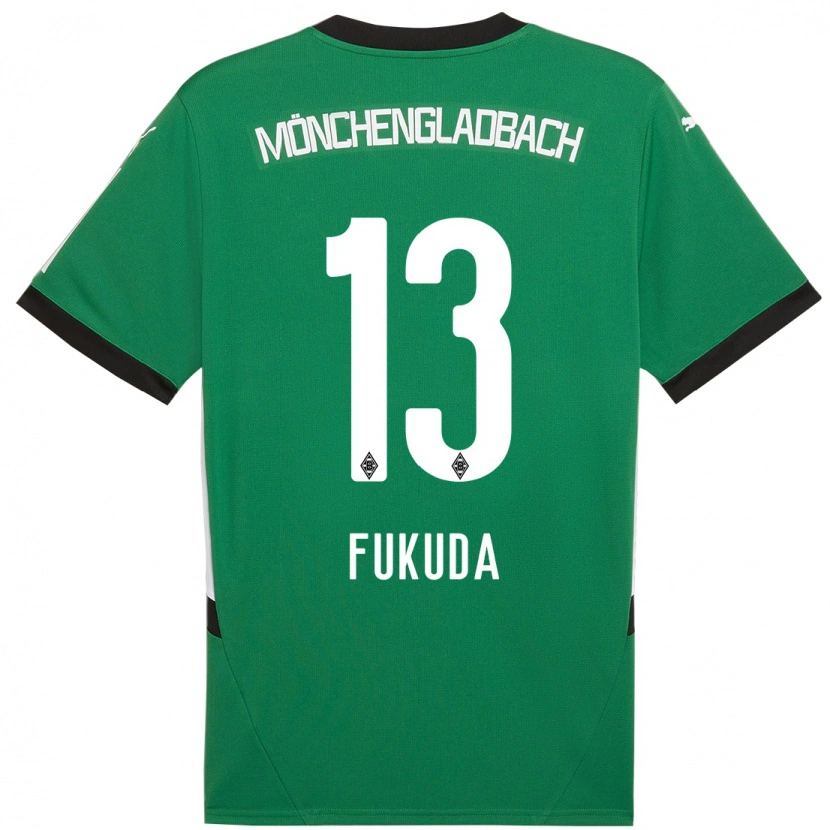 Danxen Donna Maglia Shio Fukuda #13 Verde Bianco Kit Gara Away 2024/25 Maglietta