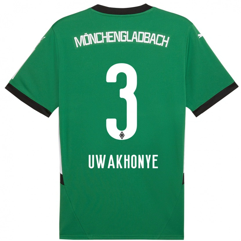 Danxen Donna Maglia Joshua Uwakhonye #3 Verde Bianco Kit Gara Away 2024/25 Maglietta