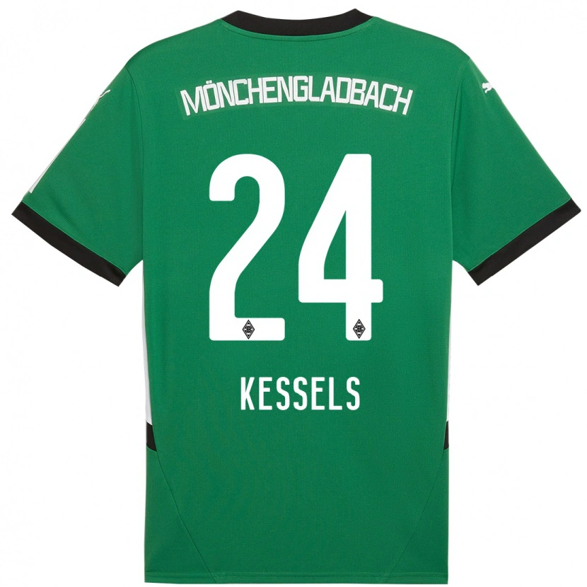 Danxen Donna Maglia Imke Kessels #24 Verde Bianco Kit Gara Away 2024/25 Maglietta