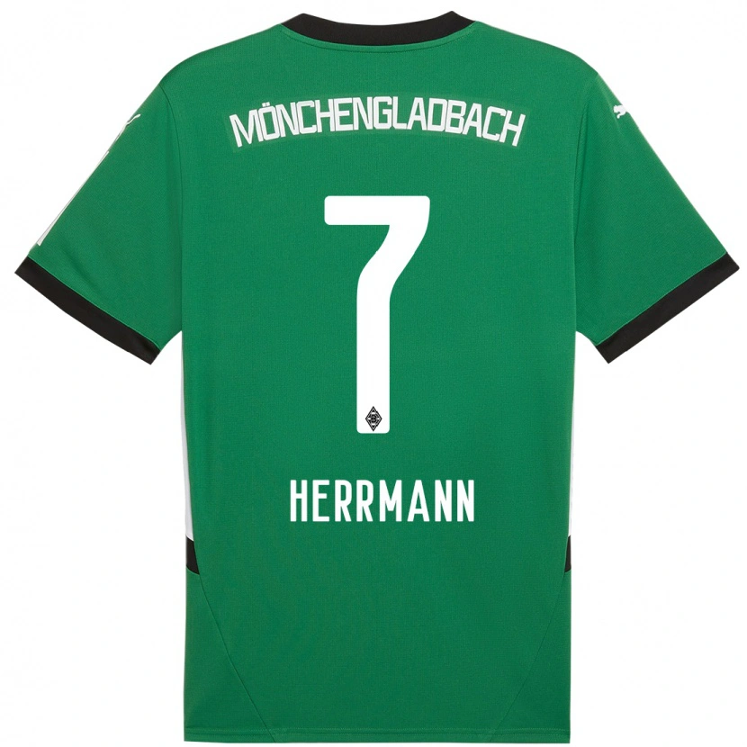 Danxen Donna Maglia Patrick Herrmann #7 Verde Bianco Kit Gara Away 2024/25 Maglietta