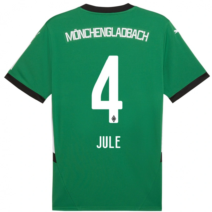 Danxen Donna Maglia Jule Dallmann #4 Verde Bianco Kit Gara Away 2024/25 Maglietta